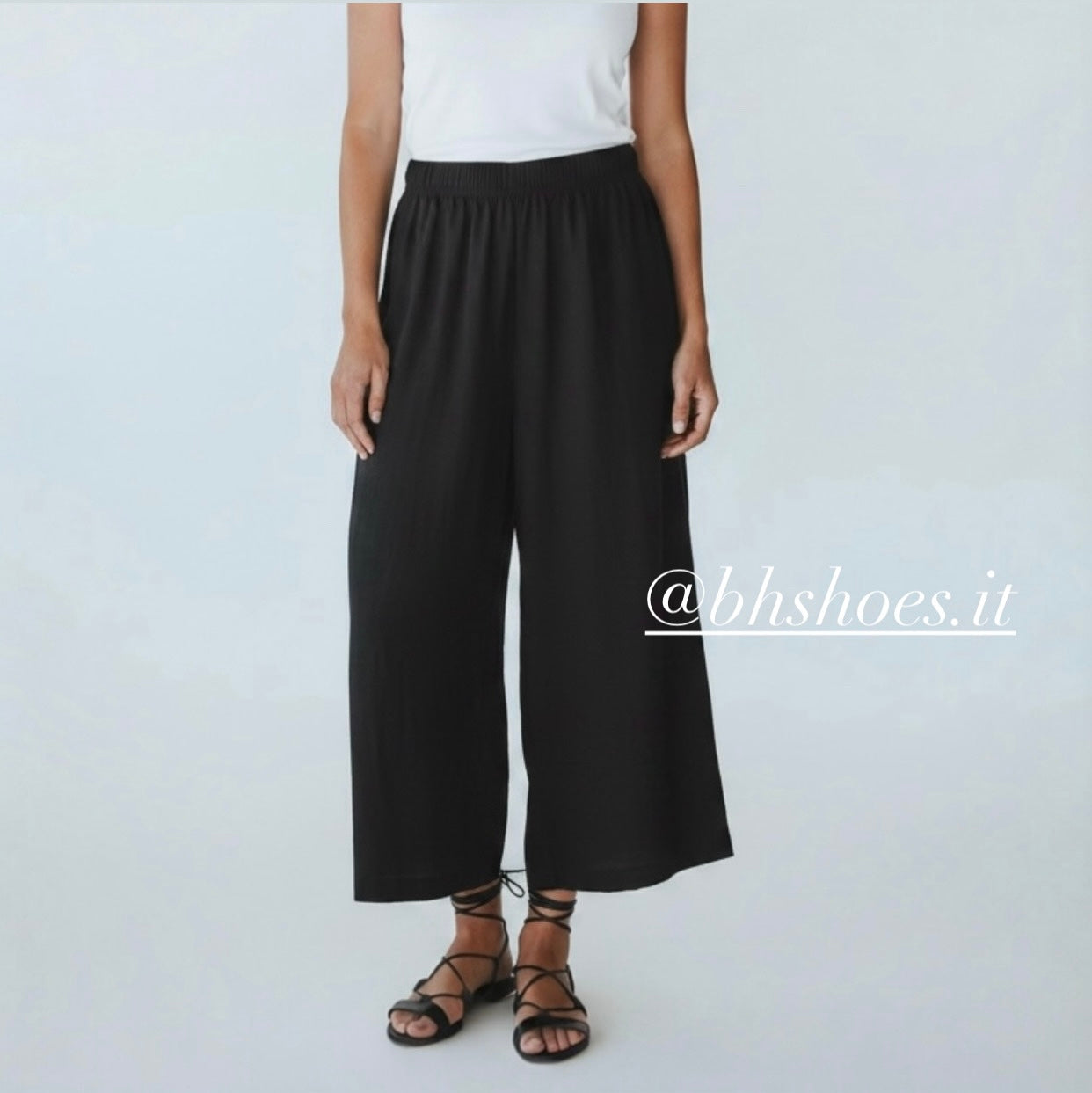 * Pantalone Fluido in Viscosa nero