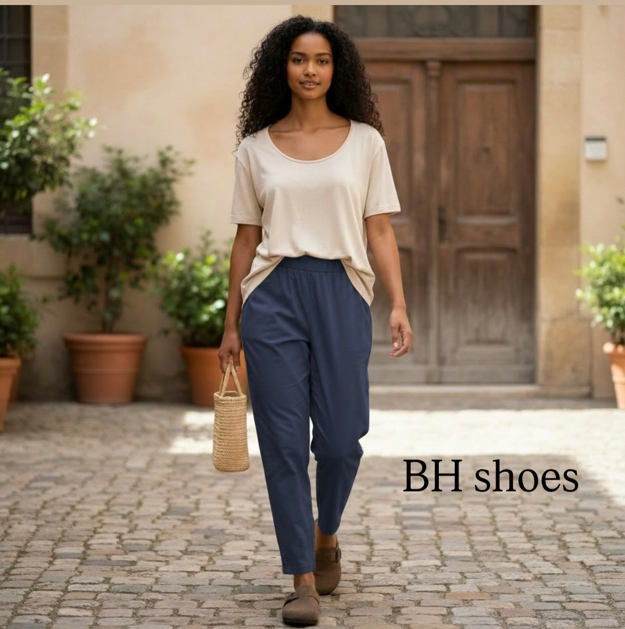 Pantalone “Alice”Casual ed eleganteTaglio Ampio color Navy