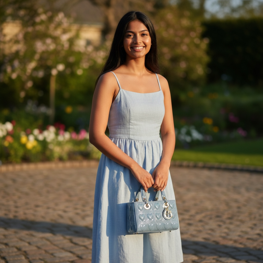 M i L u’ -Una Borsa Handbag di colore azzurro lucido design elegante