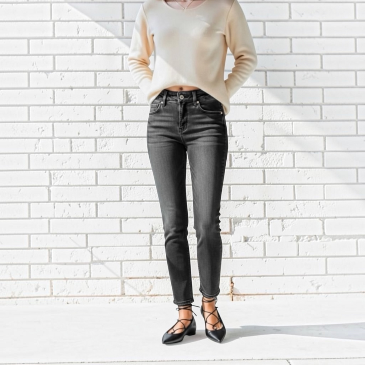 Décolleté BH shoes _ballerina con laccetti Nero di Pelle