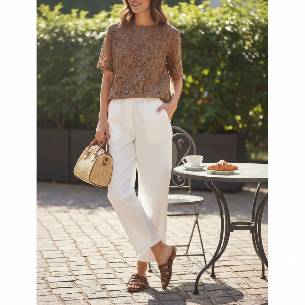 A L I c e -Bianco Casual ed elegante il pantalone versatilità nella tonalità total white
