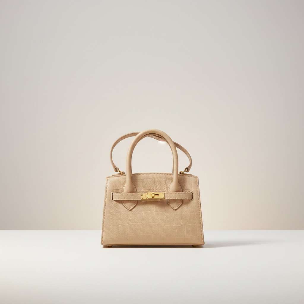 ‘Mini kelly nude - Borsa elegante tonalità beige/nude effetto coccodrillo - BH shoes