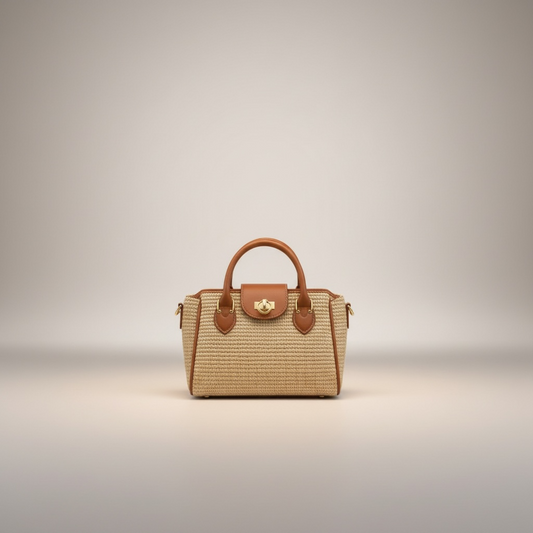 “Mini Paglia”-Una borsa elegante e versatile che unisce materiali naturali e raffinatezza ecologica