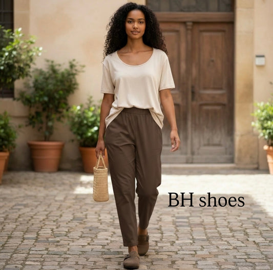 Pantalone “Alice” Casual ed eleganteTaglio Ampio color Marrone Cacao