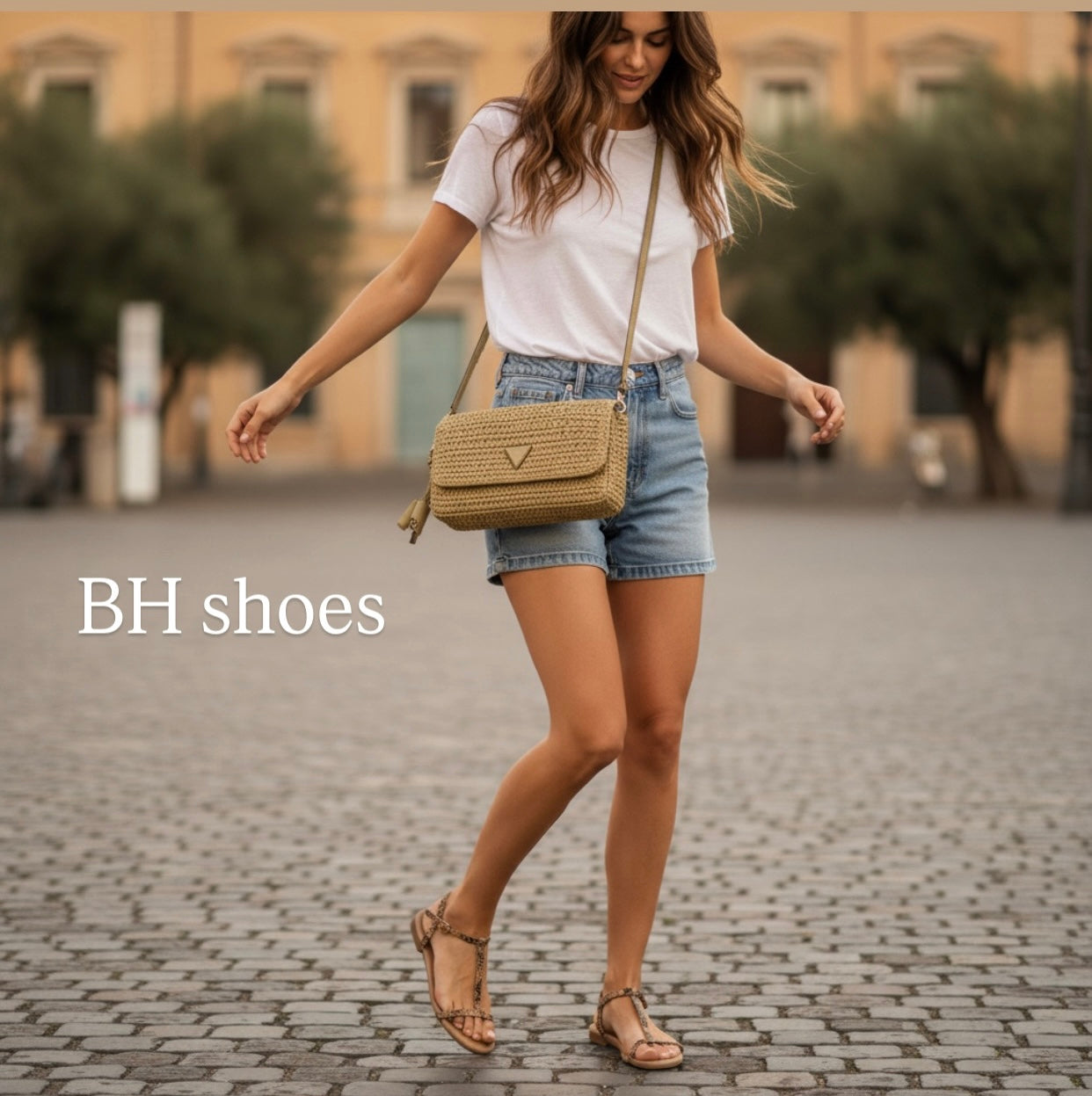Sandalo  basso da donna estivo con suola in suede imbottita color sabbia e tomaia di pelle pitone