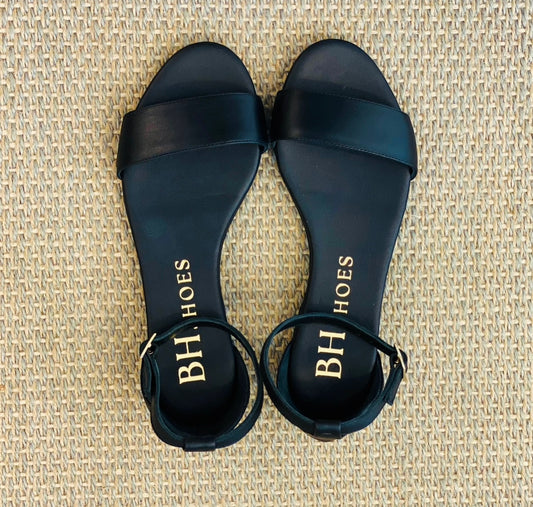 Sandalo Flat M01097 Pelle Nero