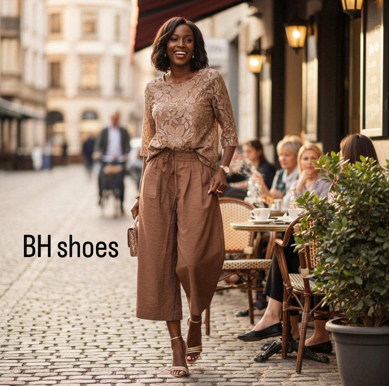 Nuovo Completo BH Clothing Viscosa di pizzo e cotone colore bruciato marrone
