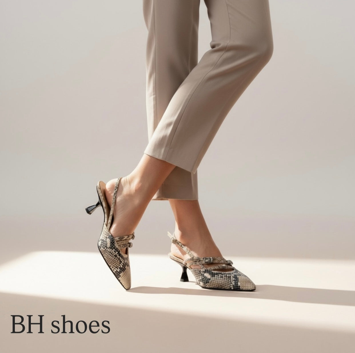 Décolleté Sandalo slingback Pitone roccia pelle t.5cm._ BH shoes