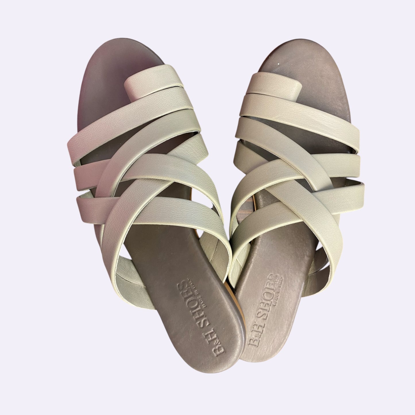 Sandalo Pelle con Infradito di colore Verde chiaro - BH shoes