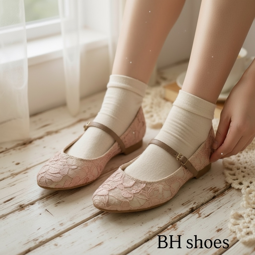 Décolleté Ballerine Mary jane di Pizzo Rosa