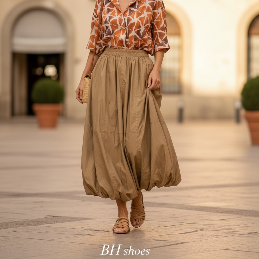 Nuovo Completo BH Clothing Puro Cotone. Gonna lunga&Camicia