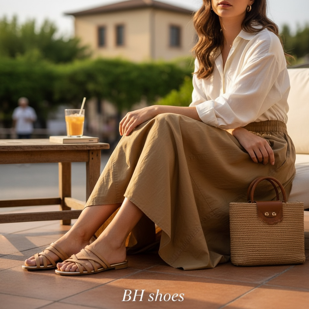 Sandalo Ciabatta  Flat di Pelle Nude