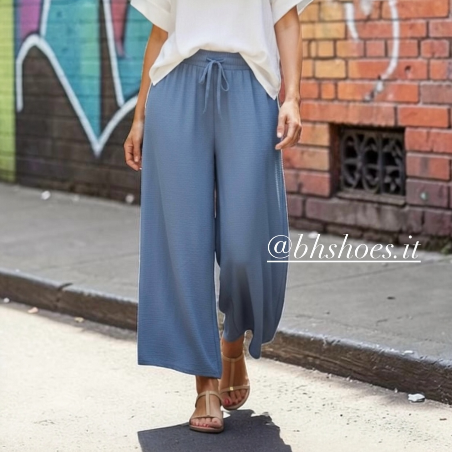 * Pantalone Fluido in Viscosa navy blu