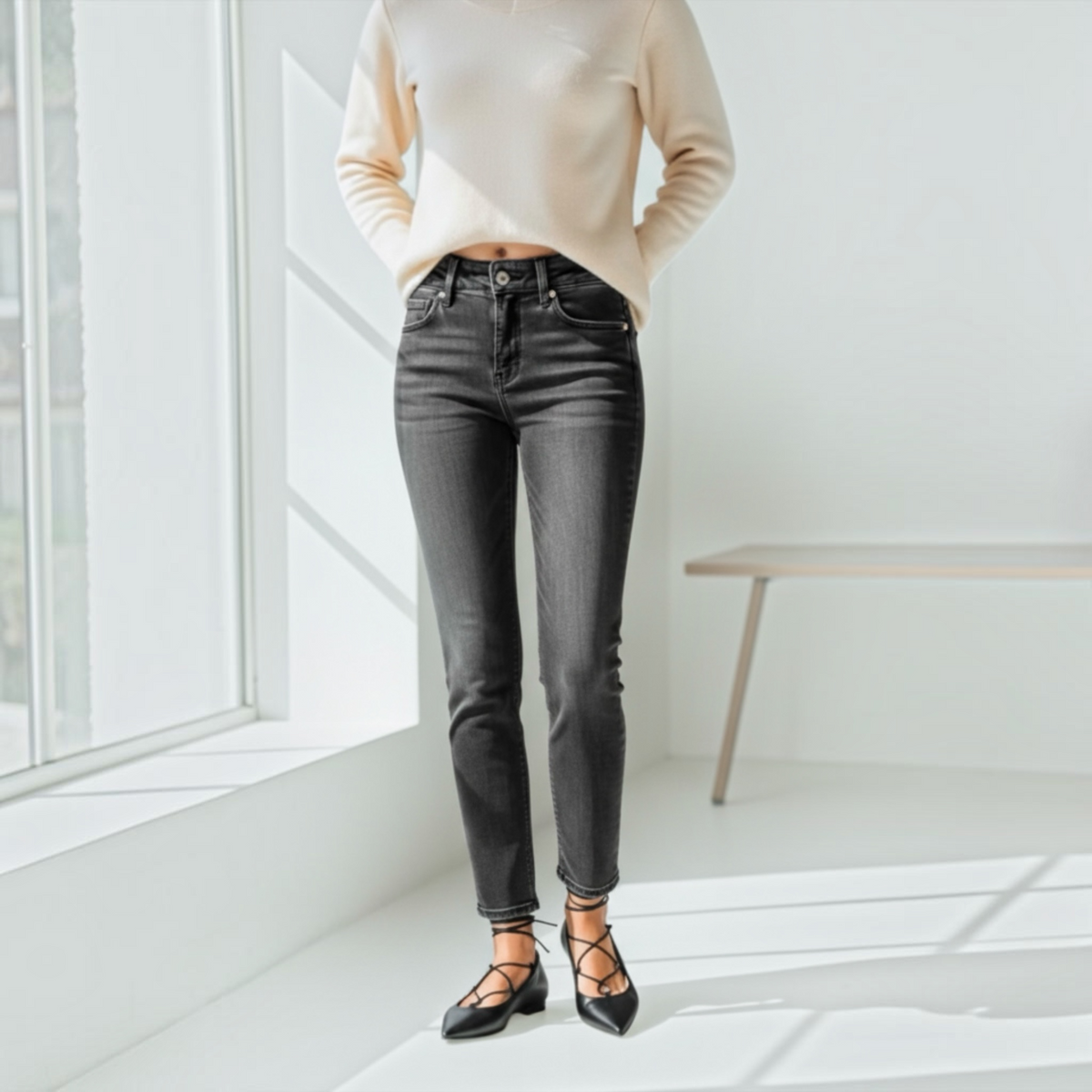 Décolleté  BH shoes _ballerina con laccetti Nero di Pelle