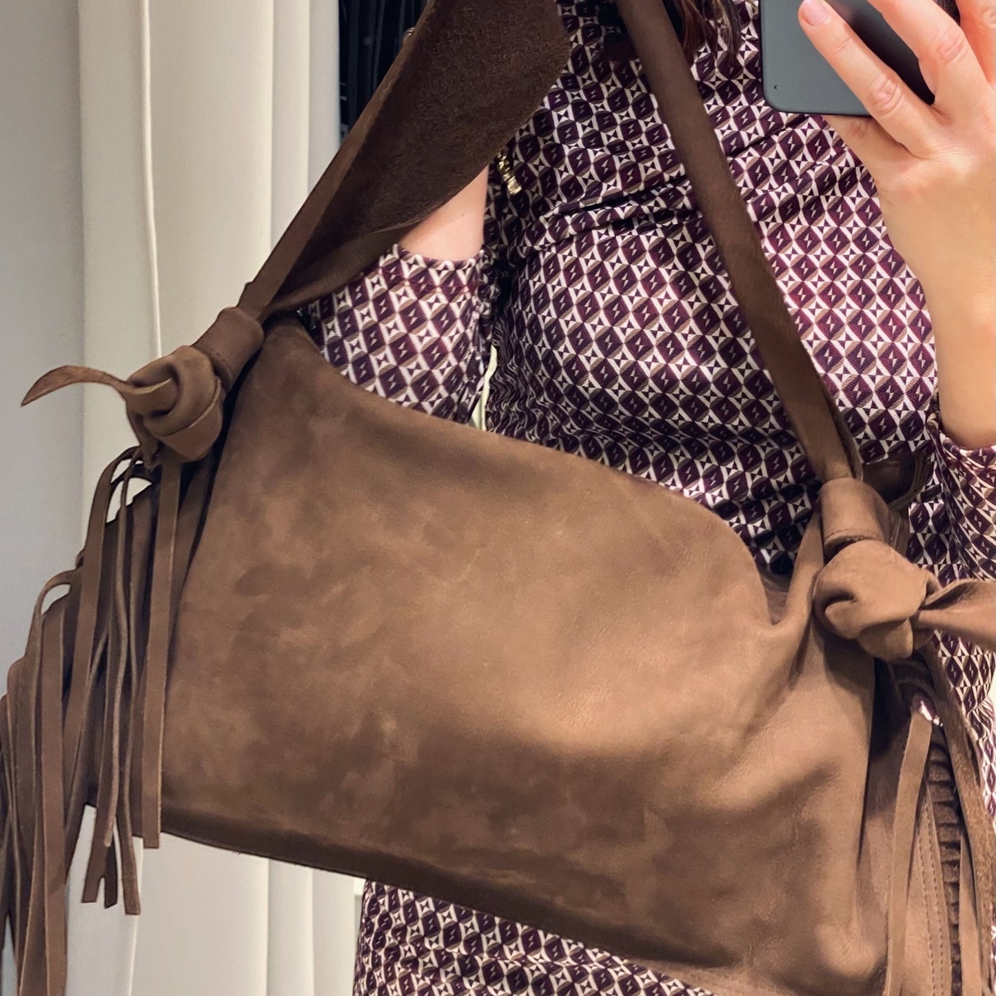 Borsa di Pelle Nabuk Colore Marrone high quality